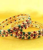 Bangle  Stone Cz Ad Polki Kundun Meenakari Pearl Moti  Gold Silver Platted
