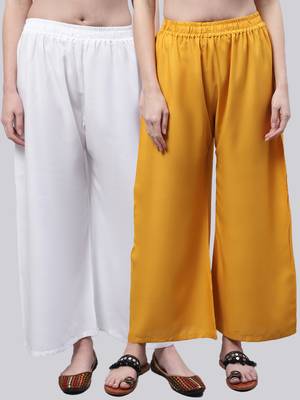 Pack of 2 Women Flared Rayon Palazzo 1