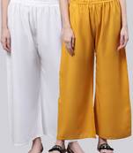 Pack of 2 Women Flared Rayon Palazzo