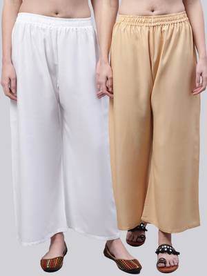 Pack of 2 Women Flared Rayon Palazzo 1