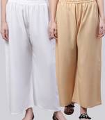 Pack of 2 Women Flared Rayon Palazzo