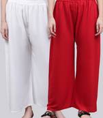 Pack of 2 Women Flared Rayon Palazzo