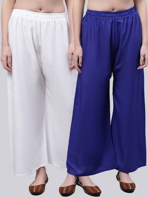 Pack of 2 Women Flared Rayon Palazzo 1