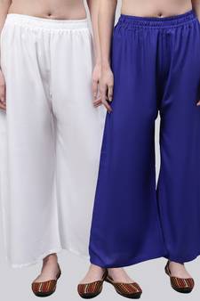 Pack of 2 Women Flared Rayon Palazzo