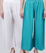Pack of 2 Women Flared Rayon Palazzo