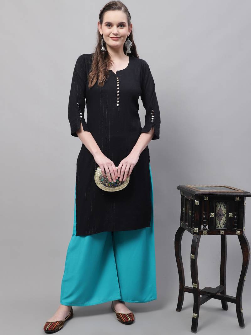 Pack of 2 Women Flared Rayon Palazzo