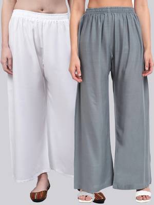 Pack of 2 Women Flared Rayon Palazzo 1
