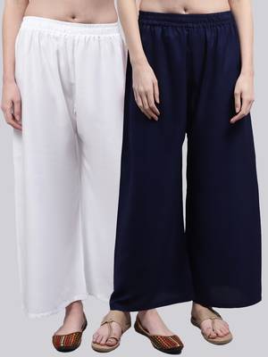 Pack of 2 Women Flared Rayon Palazzo 1