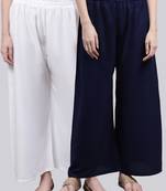 Pack of 2 Women Flared Rayon Palazzo