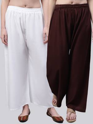 Pack of 2 Women Flared Rayon Palazzo 1