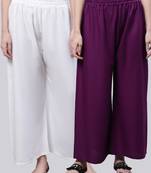 Pack of 2 Women Flared Rayon Palazzo