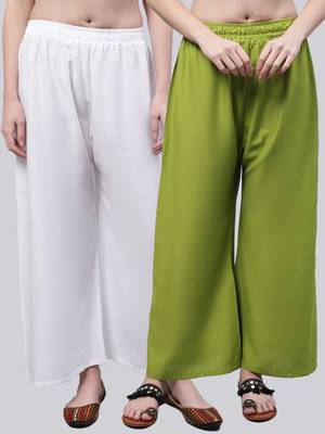 Pack of 2 Women Flared Rayon Palazzo 1
