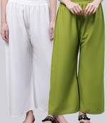 Pack of 2 Women Flared Rayon Palazzo