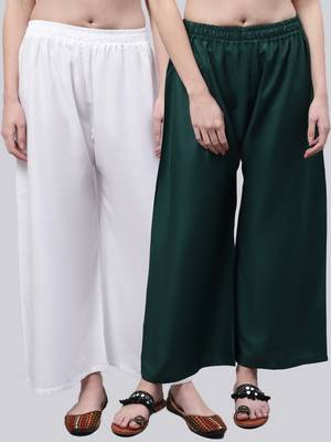 Pack of 2 Women Flared Rayon Palazzo 1