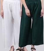 Pack of 2 Women Flared Rayon Palazzo