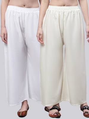 Pack of 2 Women Flared Rayon Palazzo 1