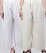 Pack of 2 Women Flared Rayon Palazzo