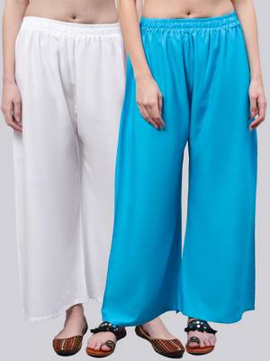 Pack of 2 Women Flared Rayon Palazzo 1