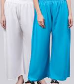 Pack of 2 Women Flared Rayon Palazzo