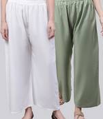 Pack of 2 Women Flared Rayon Palazzo