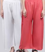 Pack of 2 Women Flared Rayon Palazzo