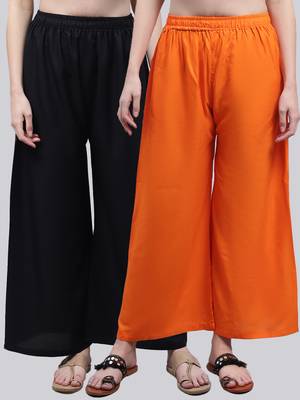 Pack of 2 Women Flared Rayon Palazzo 1