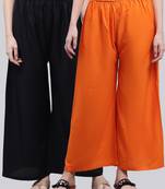 Pack of 2 Women Flared Rayon Palazzo