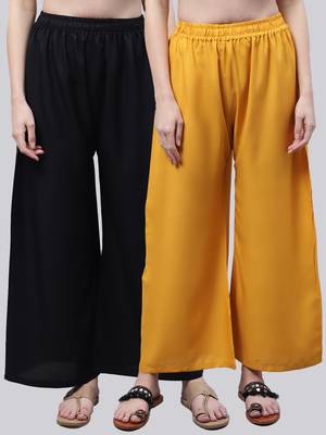 Pack of 2 Women Flared Rayon Palazzo 1