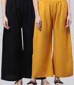 Pack of 2 Women Flared Rayon Palazzo
