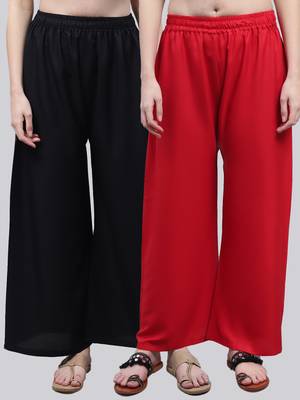 Pack of 2 Women Flared Rayon Palazzo 1