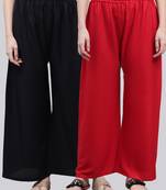 Pack of 2 Women Flared Rayon Palazzo