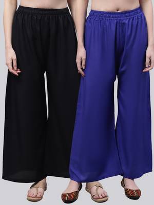Pack of 2 Women Flared Rayon Palazzo 1