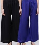 Pack of 2 Women Flared Rayon Palazzo