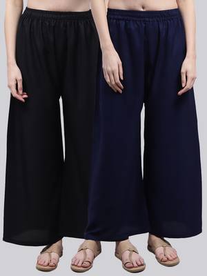 Pack of 2 Women Flared Rayon Palazzo 1