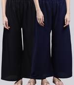 Pack of 2 Women Flared Rayon Palazzo