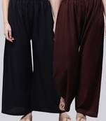 Pack of 2 Women Flared Rayon Palazzo