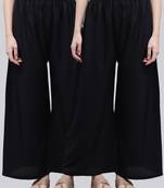 Pack of 2 Women Flared Rayon Palazzo
