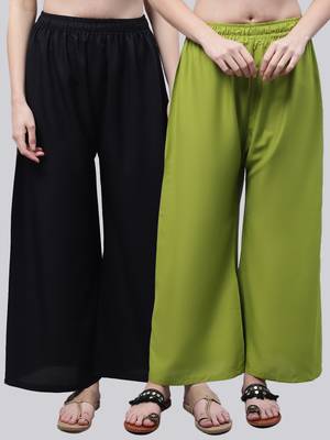 Pack of 2 Women Flared Rayon Palazzo 1