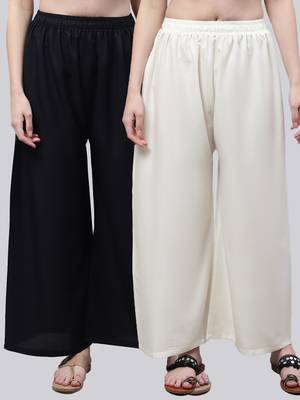 Pack of 2 Women Flared Rayon Palazzo 1