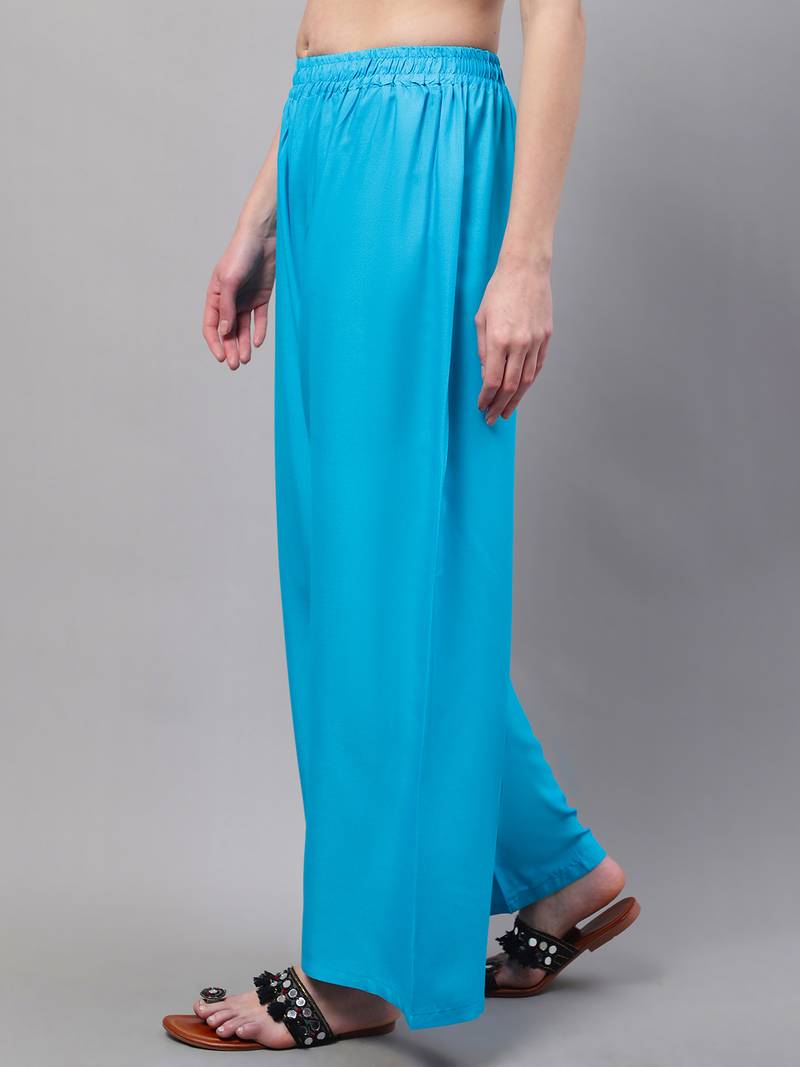 Pack of 2 Women Flared Rayon Palazzo