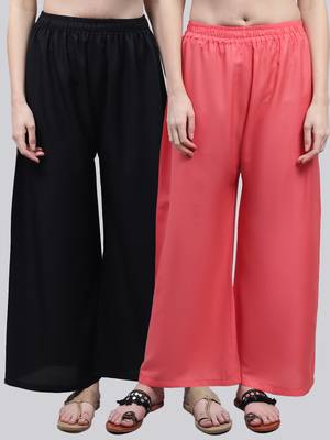 Pack of 2 Women Flared Rayon Palazzo 1