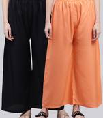 Pack of 2 Women Flared Rayon Palazzo