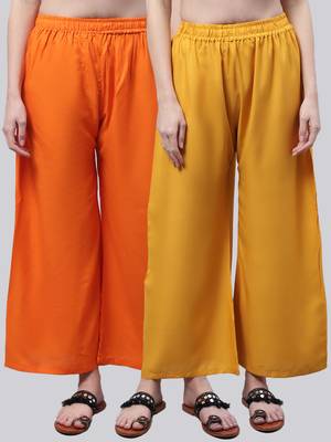 Pack of 2 Women Flared Rayon Palazzo 1