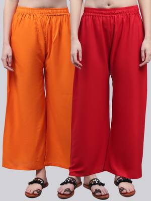 Pack of 2 Women Flared Rayon Palazzo 1