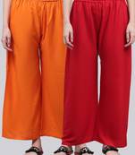 Pack of 2 Women Flared Rayon Palazzo