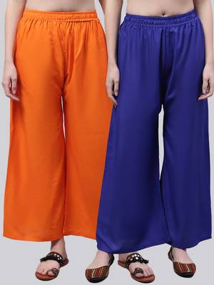 Pack of 2 Women Flared Rayon Palazzo 1