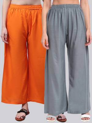 Pack of 2 Women Flared Rayon Palazzo 1