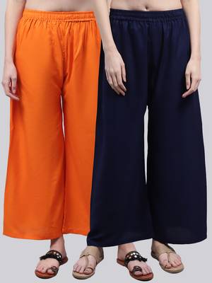 Pack of 2 Women Flared Rayon Palazzo 1