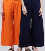 Pack of 2 Women Flared Rayon Palazzo