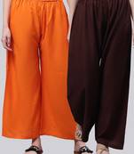 Pack of 2 Women Flared Rayon Palazzo
